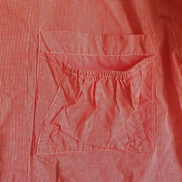Calvin Klein Sport Blouse Coral and Cream Checks Size M - Picture 3 of 8